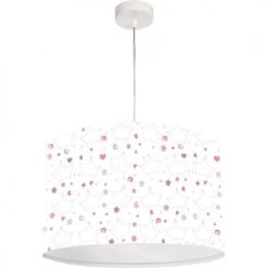 BPS Koncept Suspensions Enfant Suspension Enfant Abat-jour Tissu Multicolore Et Blanc ø 50