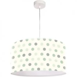 BPS Koncept Suspensions Enfant Suspension Enfant Abat-jour Tissu Multicolore Et Blanc ø 50 -Luminaires enfant Soldes suspension enfant abat jour tissu multicolore et blanc oe 50 23