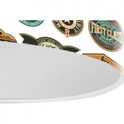 BPS Koncept Suspensions Enfant Suspension Enfant Abat-jour Tissu Multicolore Et Blanc ø 50 -Luminaires enfant Soldes suspension enfant abat jour tissu multicolore et blanc oe 50 3