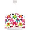 BPS Koncept Suspensions Enfant Suspension Enfant Abat-jour Tissu Multicolore Et Blanc ø 50