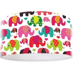 BPS Koncept Suspensions Enfant Suspension Enfant Abat-jour Tissu Multicolore Et Blanc ø 50 -Luminaires enfant Soldes suspension enfant abat jour tissu multicolore et blanc oe 50 44