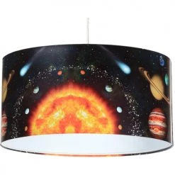 BPS Koncept Suspensions Enfant Suspension Enfant Abat-jour Tissu Noir Et Blanc Et Multicolore ø 50