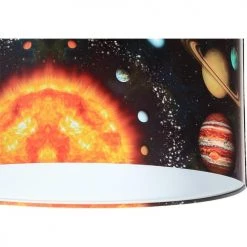 BPS Koncept Suspensions Enfant Suspension Enfant Abat-jour Tissu Noir Et Blanc Et Multicolore ø 50 -Luminaires enfant Soldes suspension enfant abat jour tissu noir et blanc et multicolore oe 50 3