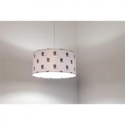 BPS Koncept Suspensions Enfant Suspension Enfant Abat-jour Tissu Noir Et Blanc ø 40 -Luminaires enfant Soldes suspension enfant abat jour tissu noir et blanc oe 40 2