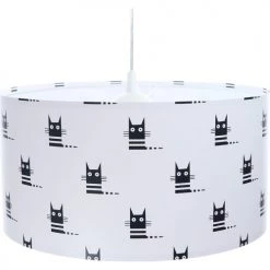 BPS Koncept Suspensions Enfant Suspension Enfant Abat-jour Tissu Noir Et Blanc ø 40 -Luminaires enfant Soldes suspension enfant abat jour tissu noir et blanc oe 40 5