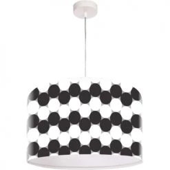 BPS Koncept Suspensions Enfant Suspension Enfant Abat-jour Tissu Noir Et Blanc ø 50