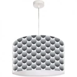 BPS Koncept Suspensions Enfant Suspension Enfant Abat-jour Tissu Noir Et Blanc ø 50