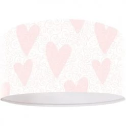 BPS Koncept Suspensions Enfant Suspension Enfant Abat-jour Tissu Rose Et Blanc ø 30 -Luminaires enfant Soldes suspension enfant abat jour tissu rose et blanc oe 30 1