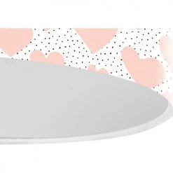 BPS Koncept Suspensions Enfant Suspension Enfant Abat-jour Tissu Rose Et Blanc ø 30 -Luminaires enfant Soldes suspension enfant abat jour tissu rose et blanc oe 30 18