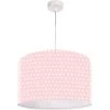 BPS Koncept Suspensions Enfant Suspension Enfant Abat-jour Tissu Rose Et Blanc ø 30