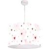 BPS Koncept Suspensions Enfant Suspension Enfant Abat-jour Tissu Rose Et Blanc ø 40