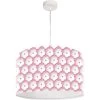 BPS Koncept Suspensions Enfant Suspension Enfant Abat-jour Tissu Rose Et Blanc ø 40