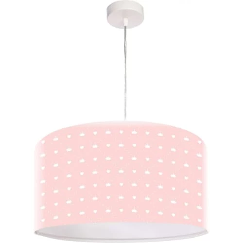 BPS Koncept Suspensions Enfant Suspension Enfant Abat-jour Tissu Rose Et Blanc ø 50 3 BPS Koncept Suspensions Enfant Suspension Enfant Abat-jour Tissu Rose Et Blanc ø 50 – Image 3