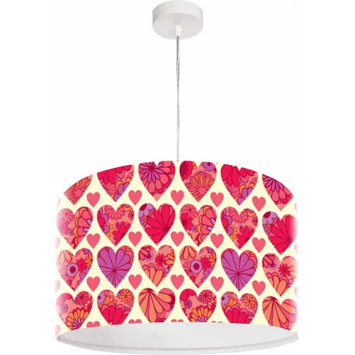 BPS Koncept Suspensions Enfant Suspension Enfant Abat-jour Tissu Rouge Et Blanc ø 50 1 BPS Koncept Suspensions Enfant Suspension Enfant Abat-jour Tissu Rouge Et Blanc ø 50