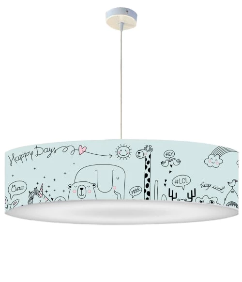 Abat-jours Suspensions Enfant Suspension Enfant Happydays Petit Bleu T 50 X H 25 2 Abat-jours Suspensions Enfant Suspension Enfant Happydays Petit Bleu T 50 X H 25 – Image 2