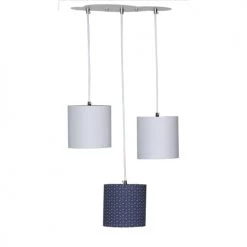 Sauthon Suspensions Enfant Suspension Lumineuse Trio Plafonnier En Coton Gris
