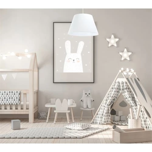 BPS Koncept Suspensions Enfant Suspension Tissu Blanc 55x55x26,5cm 2 BPS Koncept Suspensions Enfant Suspension Tissu Blanc 55x55x26,5cm – Image 2