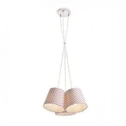 Rendl Light Studio Suspensions Enfant Suspension Triple Abat-jour Textile Blanc