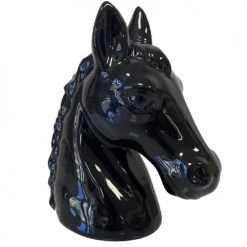 STC Objets Déco Enfant Tirelire En Forme De Buste De Cheval Noir