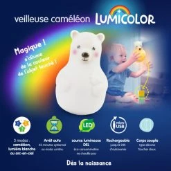 Pabobo Veilleuses Pour Bébé Veilleuse Ours Lumicolor (15 Cm) -Luminaires enfant Soldes veilleuse ours lumicolor 15 cm 4
